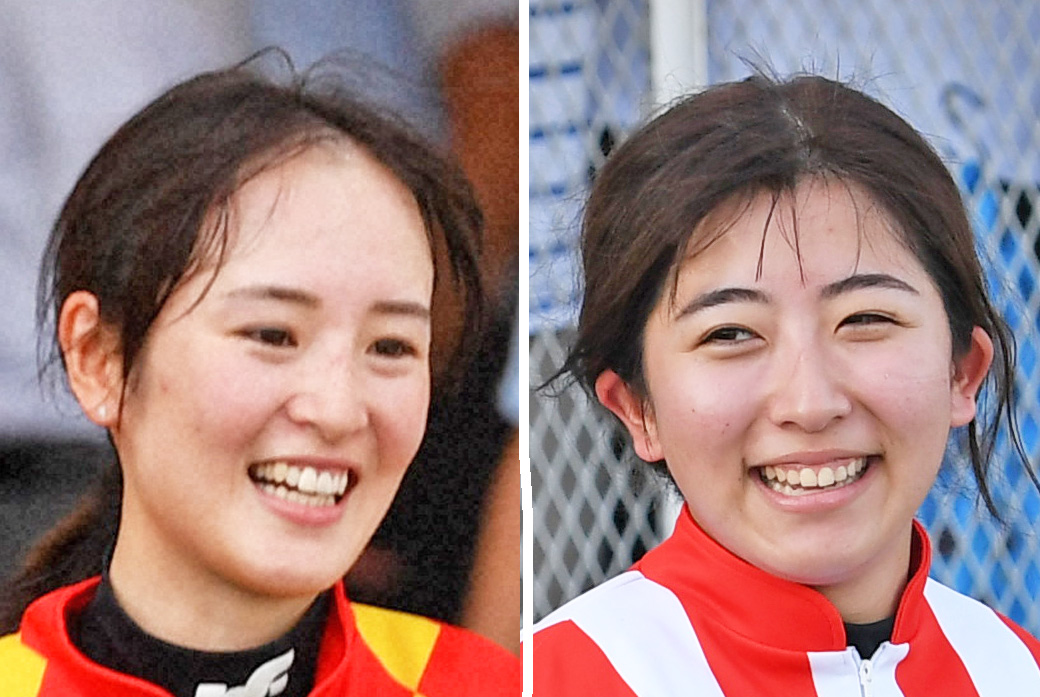 左から藤田菜七子、今村聖奈騎手