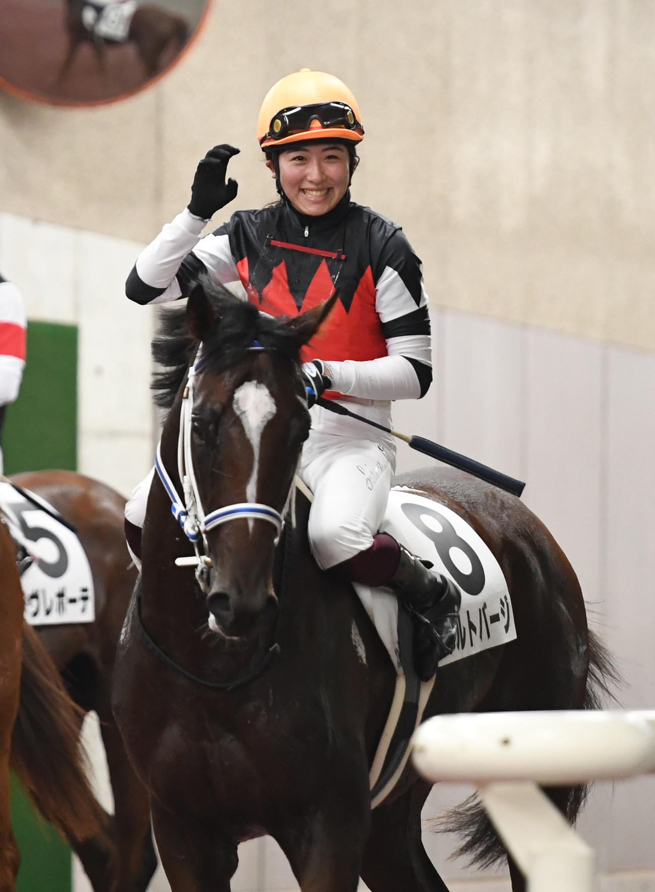 ホルトバージと今村騎手（2023年7月30日撮影）