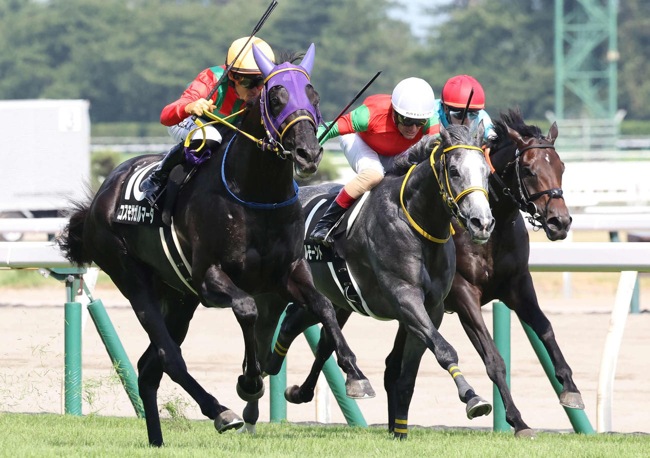 月岡温泉特別を制したコスモサガルマータと川田騎手（左）（撮影・丹羽敏通）