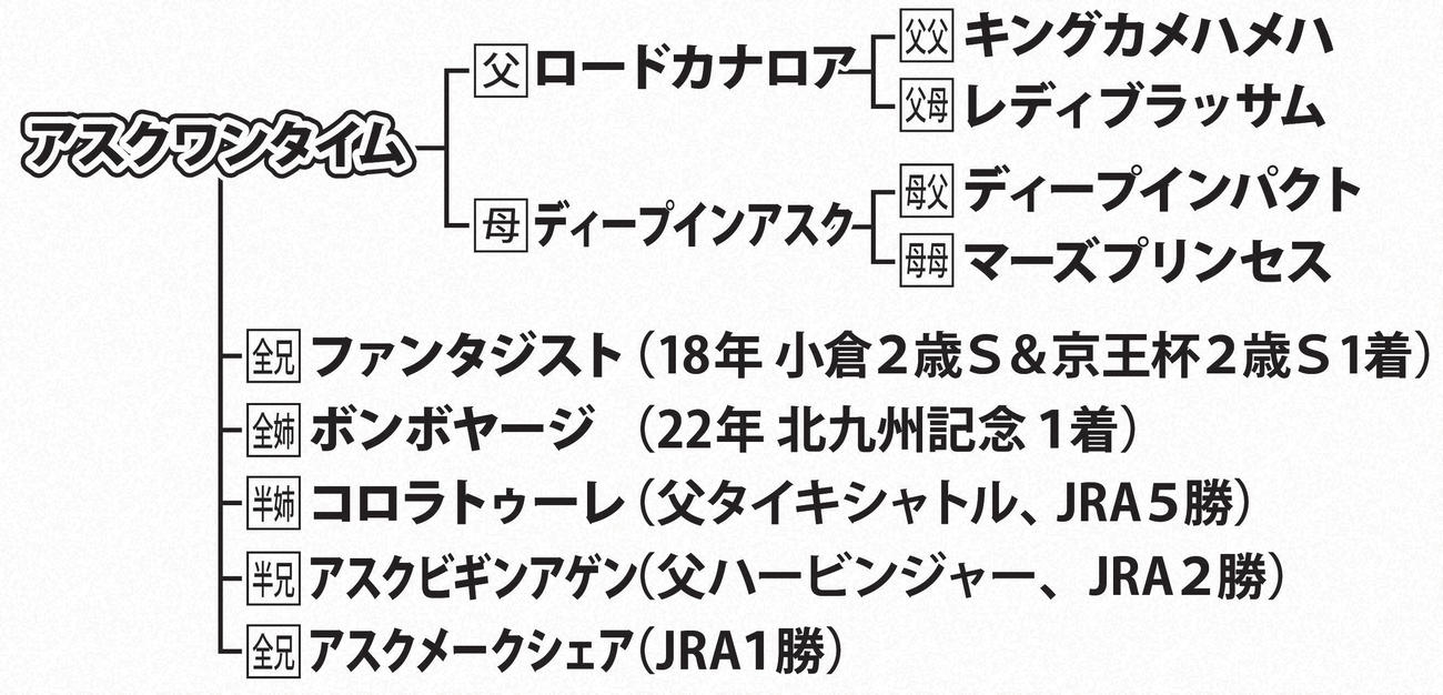 アスクワンタイムの血統図
