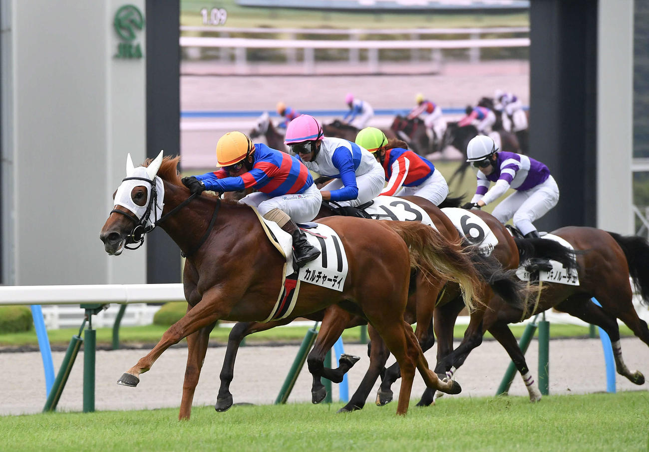小倉5R・メイクデビュー小倉　1着のカルチャーデイと酒井学騎手（撮影・岩下翔太）