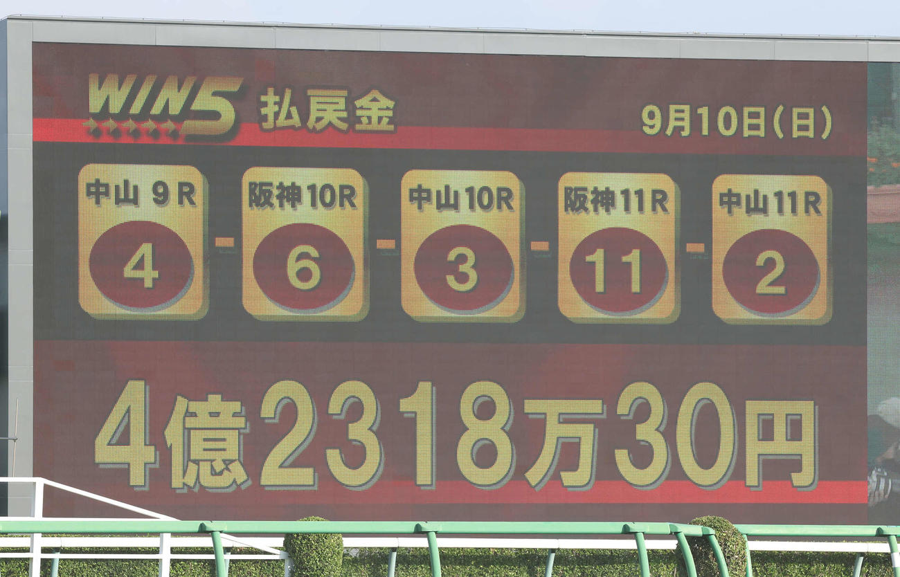高配当となったWIN5（撮影・丹羽敏通）