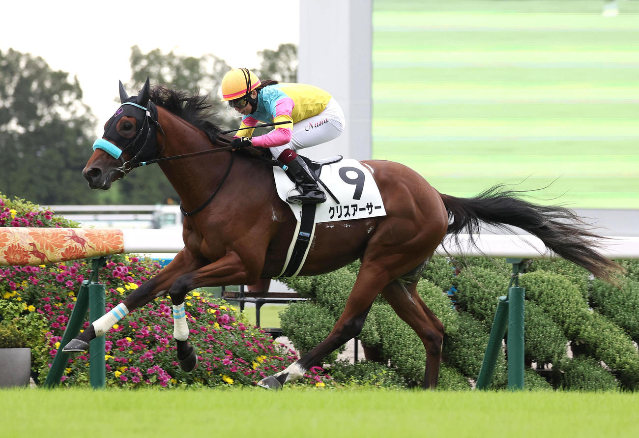 クリスアーサーで京都1Rを勝利した河原田騎手（撮影・白石智彦）
