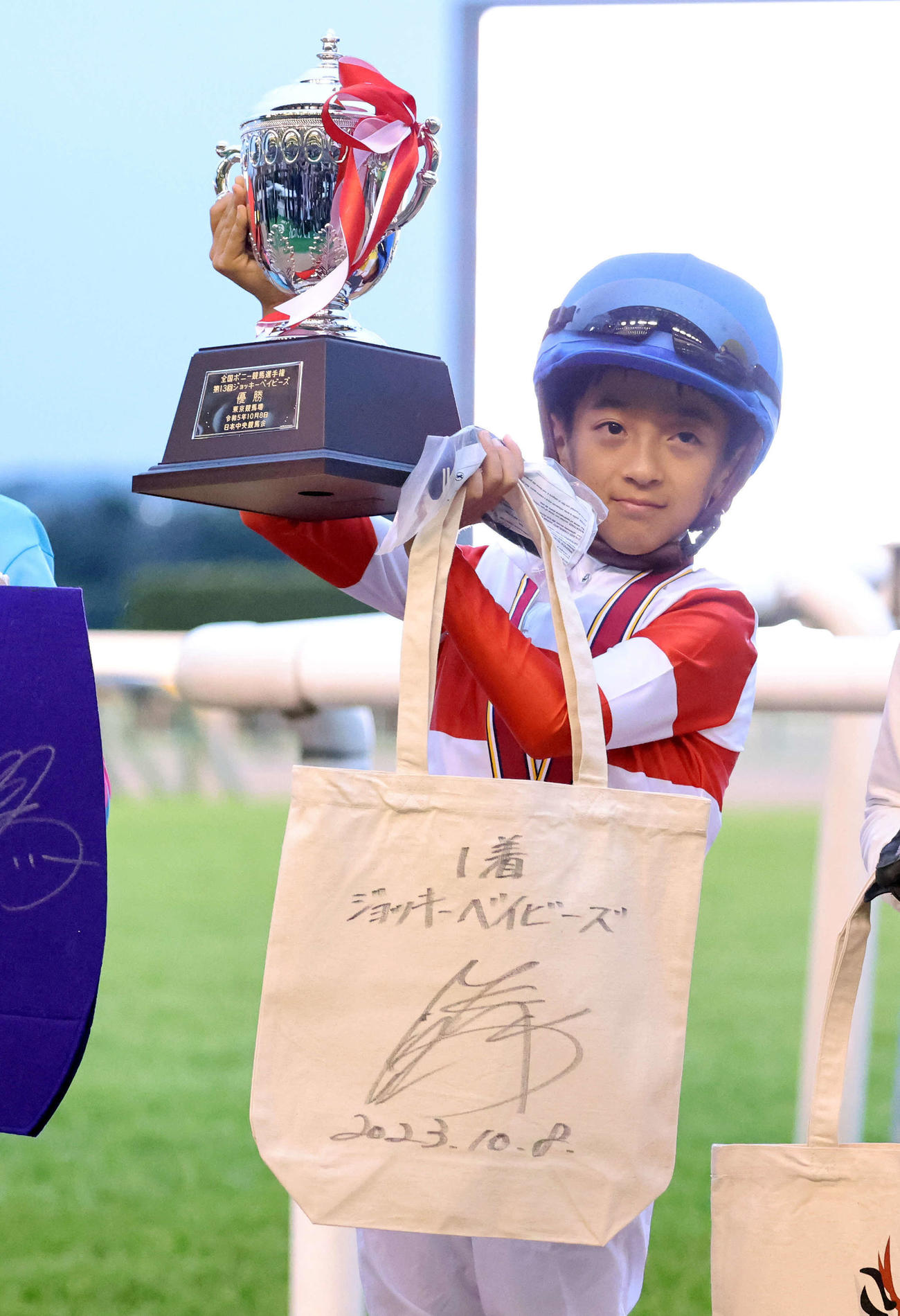 第13回ジョッキーベイビーズを制した川田純煌選手（撮影・鈴木正人）