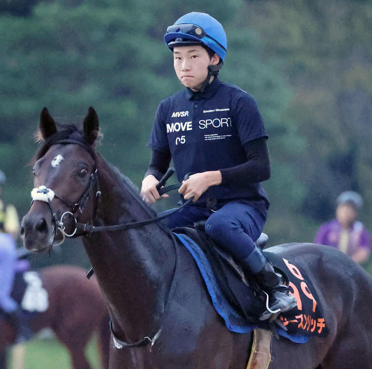 角田河騎手とシーズンリッチ（2023年9月20日撮影）