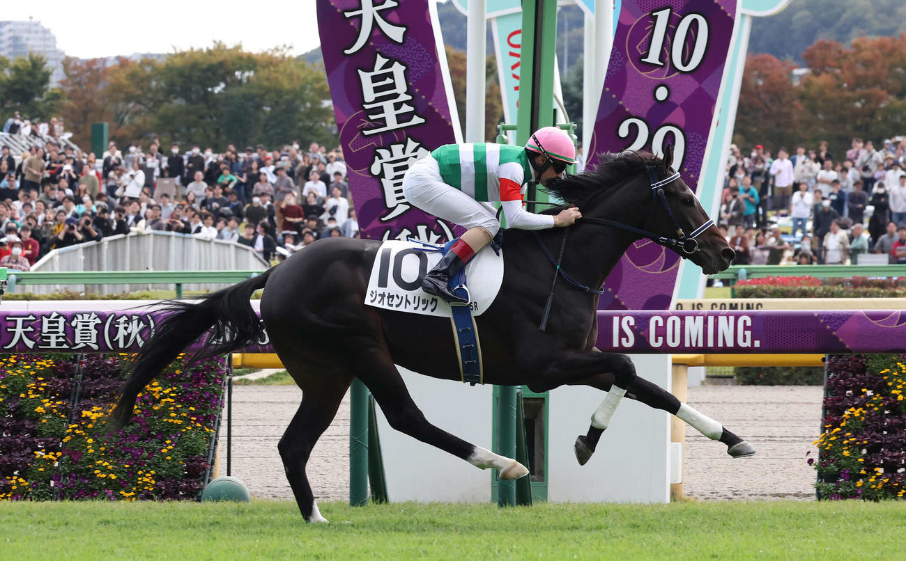 東京5R、2歳新馬戦を制したジオセントリックとルメール騎手（撮影・丹羽敏通）