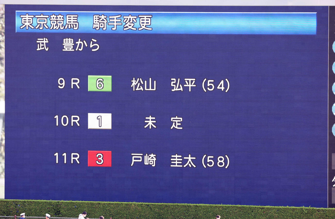 武騎手が負傷のため騎手変更が発表された（撮影・野上伸悟）