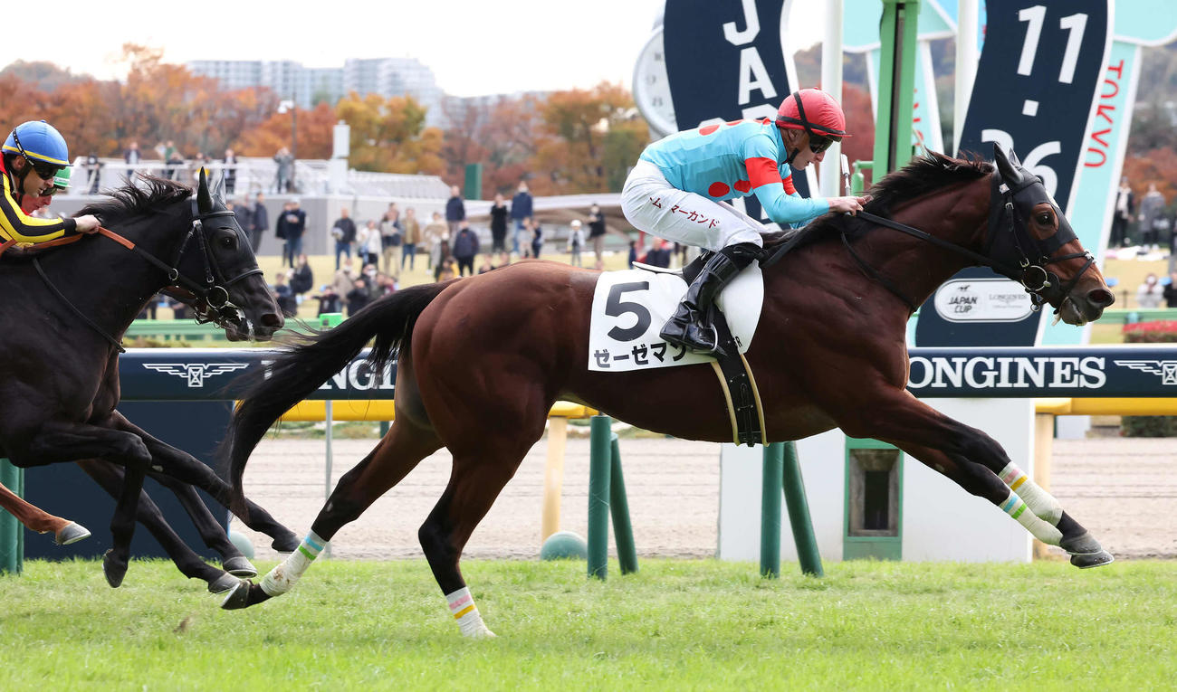 東京5R、2歳新馬戦を制したゼーゼマンとマーカンド騎手（撮影・丹羽敏通）