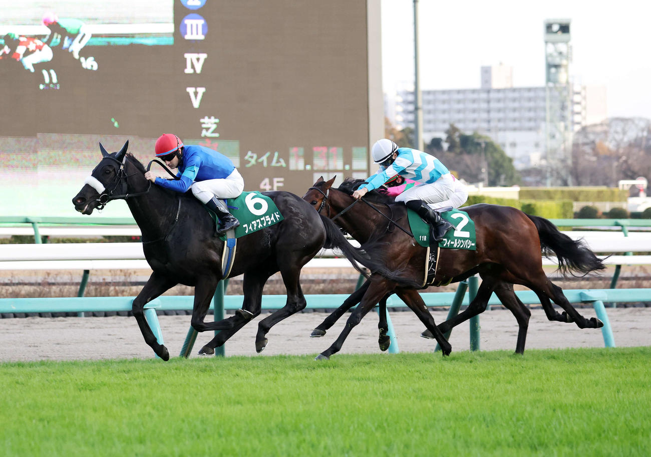 2着に逃げ粘ったフィールシンパシー（右）（撮影・鈴木正人）