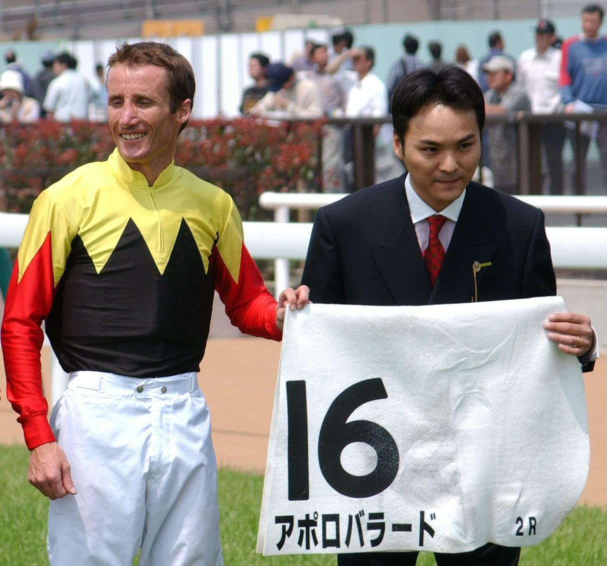 JRA初勝利を挙げたダミアン・オリヴァー騎手（03年5月撮影）