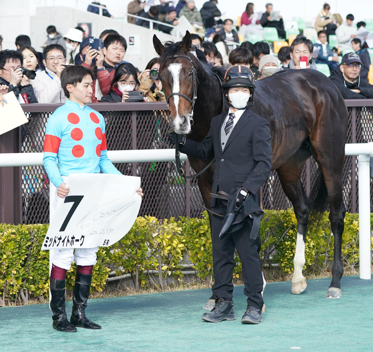 新馬戦を制したミッドナイトホーク（撮影・森本幸一）