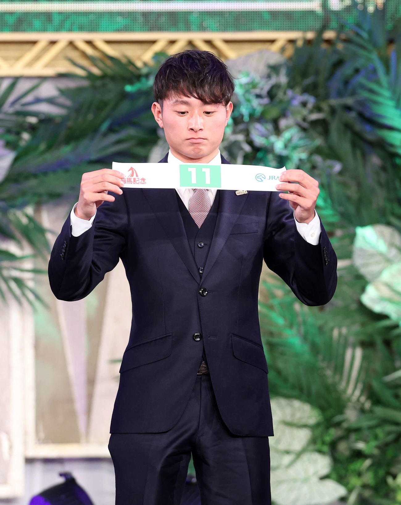 6枠11番を引いた岩田望来騎手（撮影・鈴木正人）