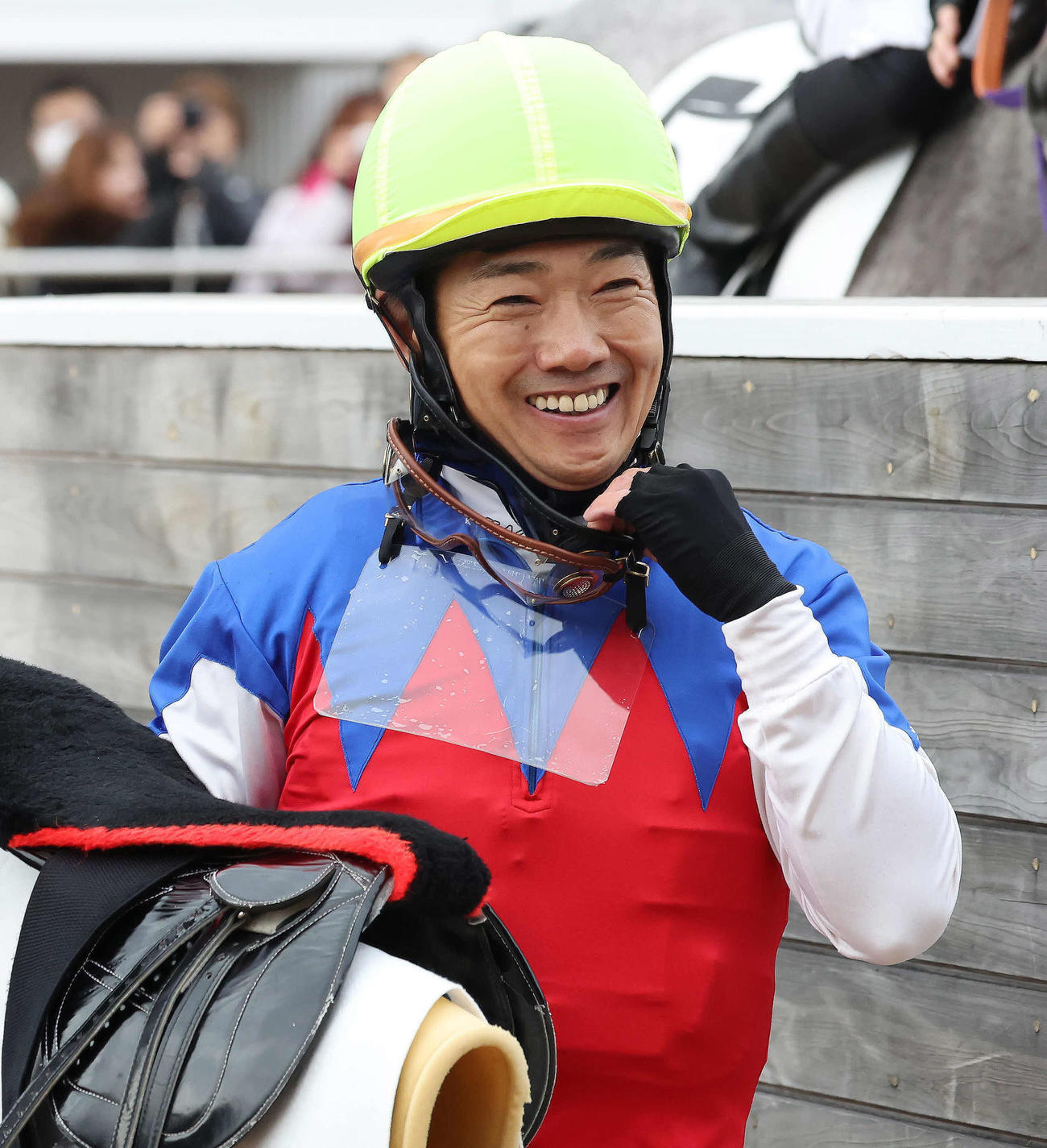 中山1R、2歳未勝利戦をスピードパンサーで制した田中勝騎手（撮影・丹羽敏通）