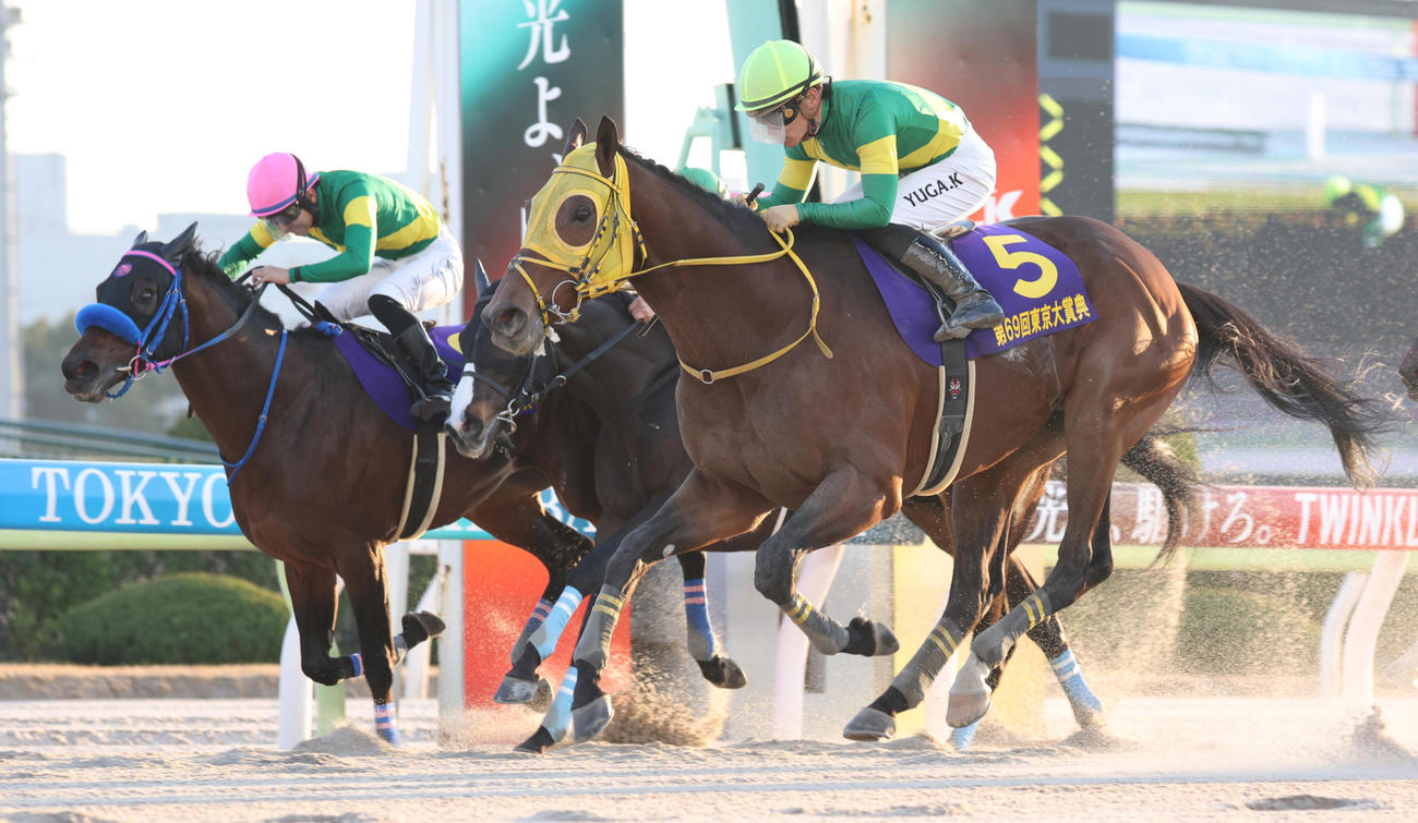 東京大賞典を制したウシュバテソーロと川田騎手（撮影・中島郁夫）