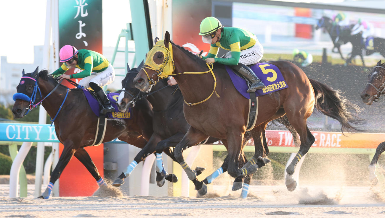 29日、東京大賞典を制したウシュバテソーロ（手前）と2着ウィルソンテソーロ（左）