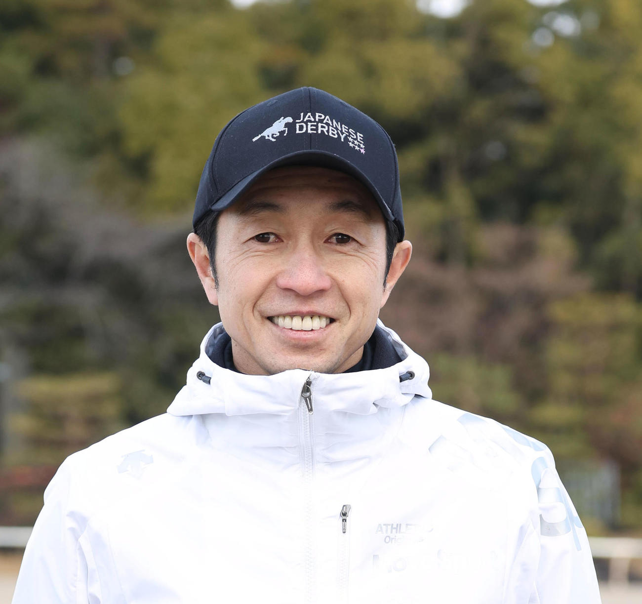 笑顔を見せる武豊騎手（撮影・白石智彦）