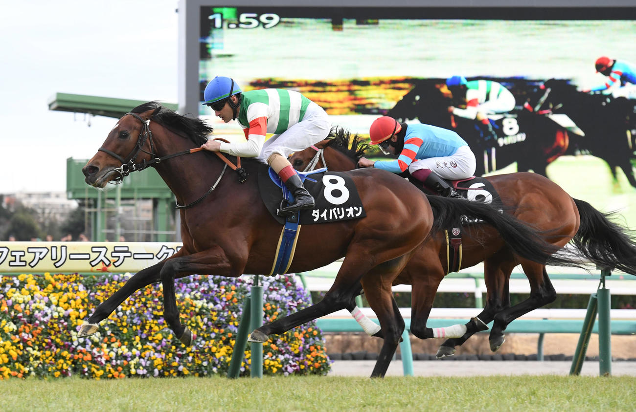初日の出賞を制したダイバリオン（左）（撮影・柴田隆二）