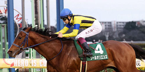 京成杯を制したソールオリエンスと横山武史騎手(撮影・鈴木正人)=2023年1月15日、中山競馬場