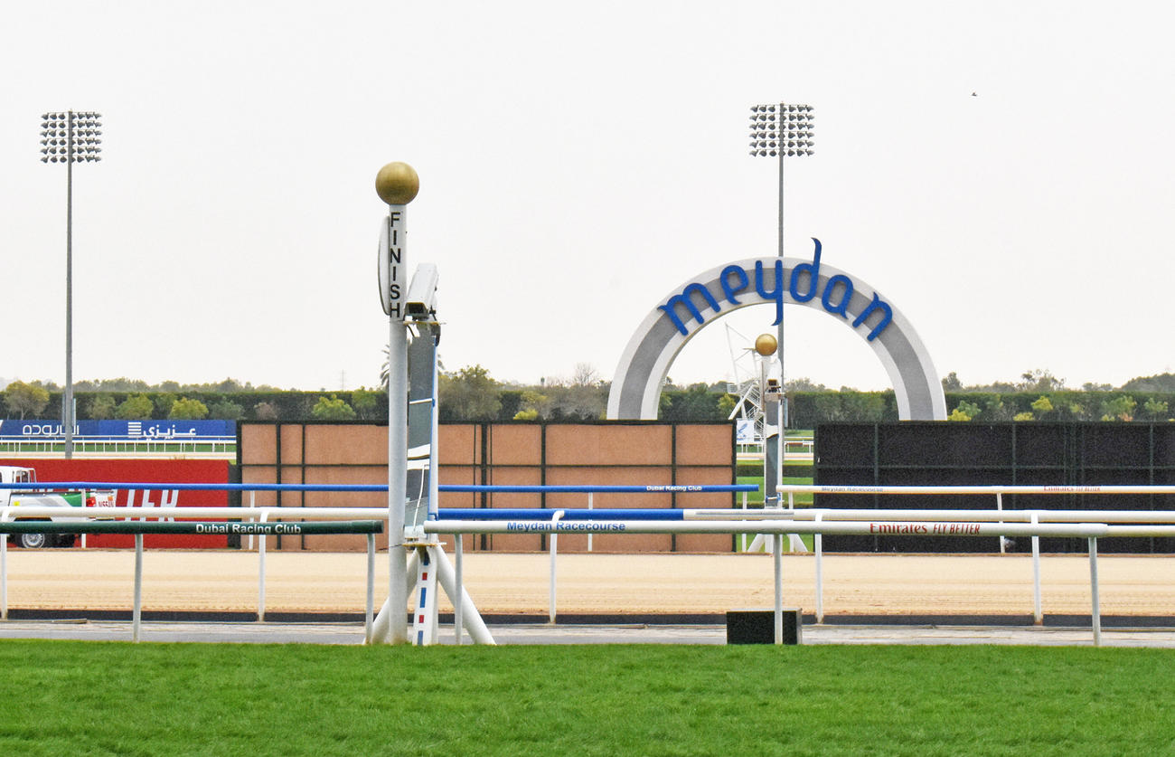 メイダン競馬場のゴール前