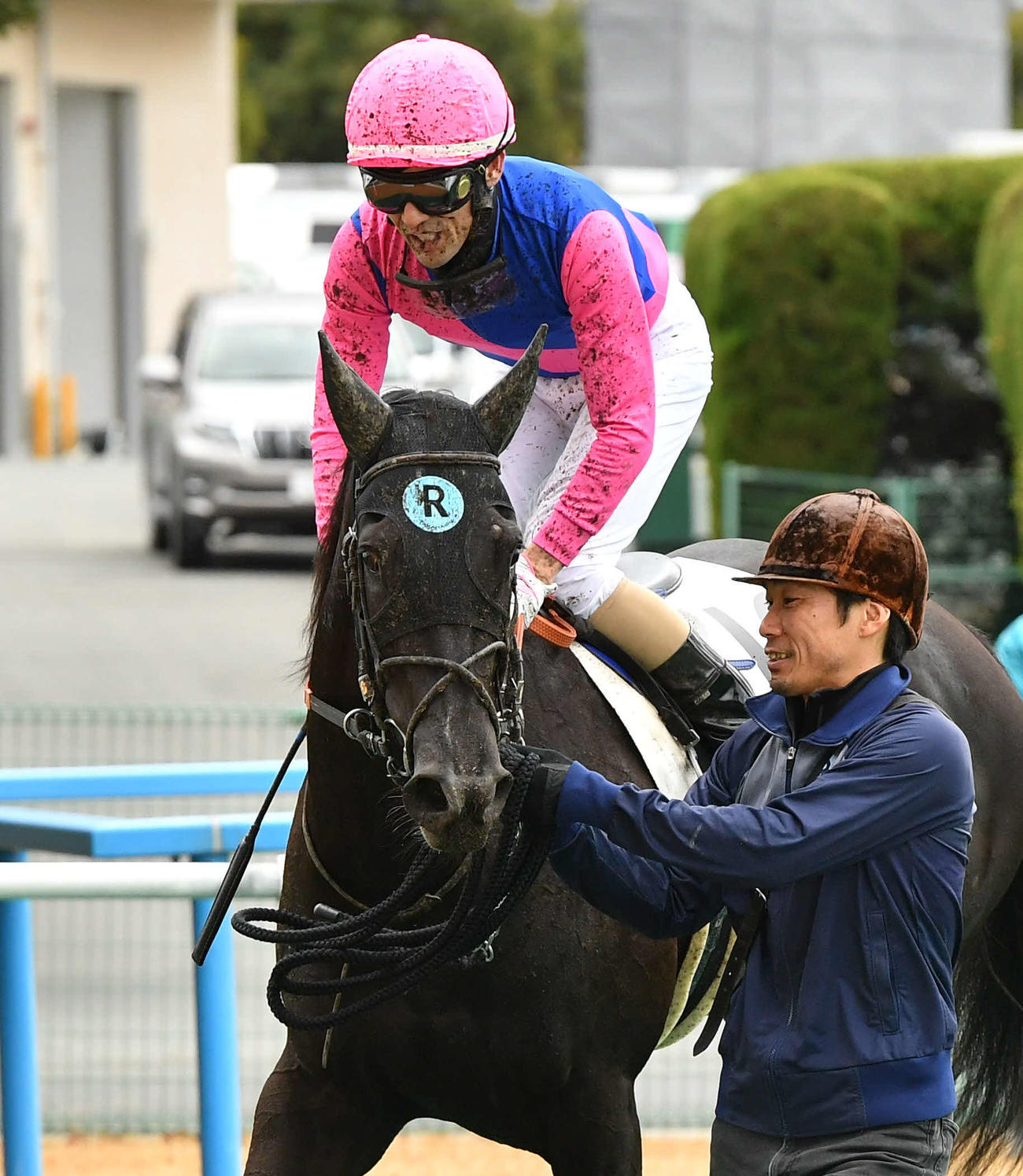 小倉5R新馬戦　1着のメイショウヤマモモと秋山真一郎騎手（撮影・岩下翔太）