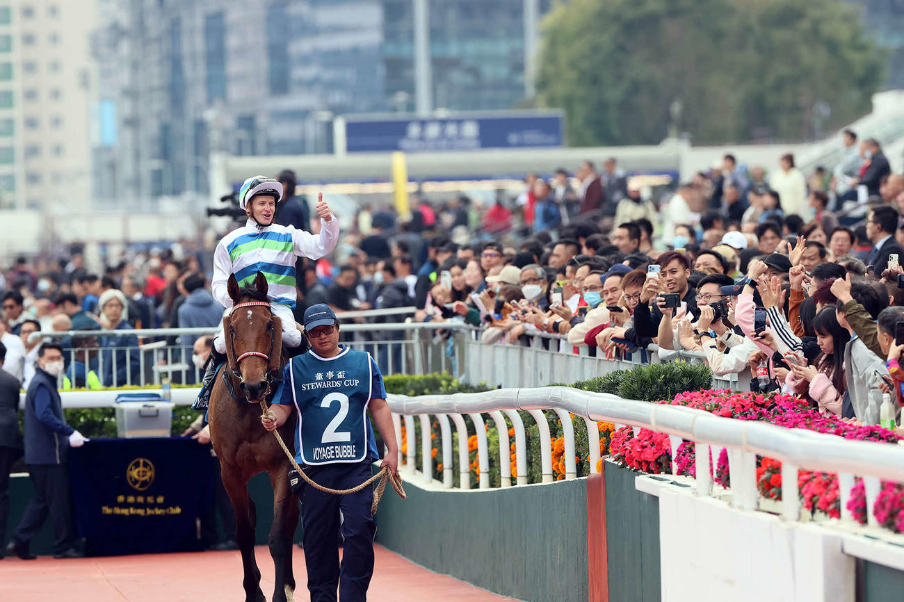 スチュワーズCを制したヴォイッジバブル（C）The Hong Kong Jockey Club