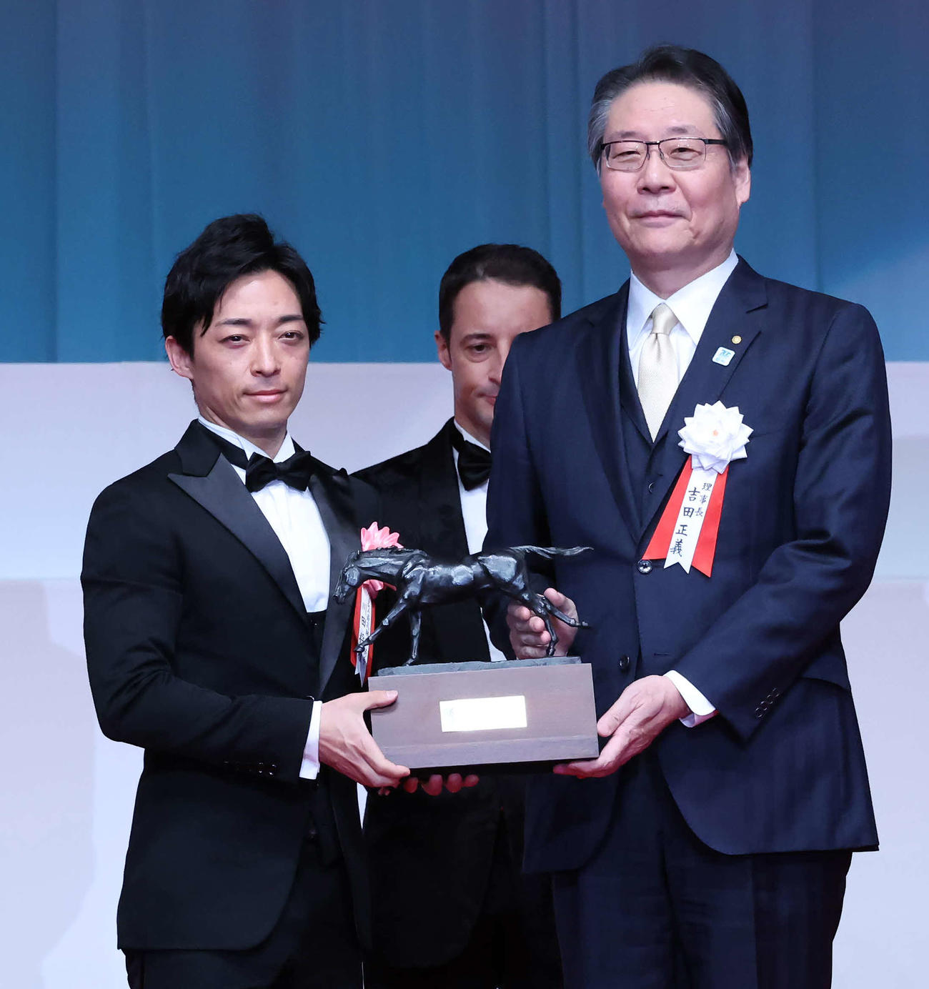 JRA最高勝率騎手を受賞した川田騎手（撮影・丹羽敏通）