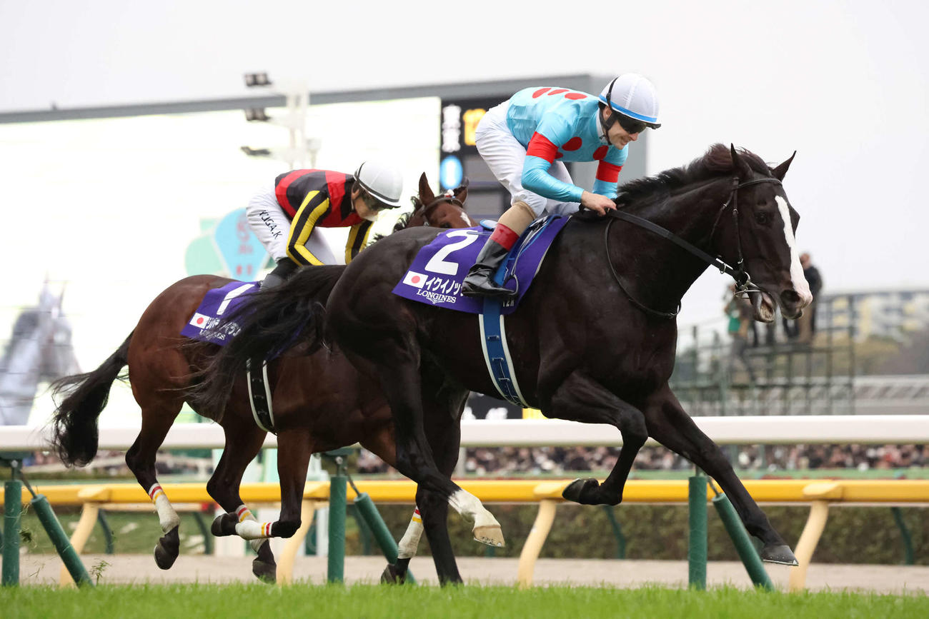 ジャパンCを制したイクイノックスとルメール騎手（右）（23年11月26日撮影）