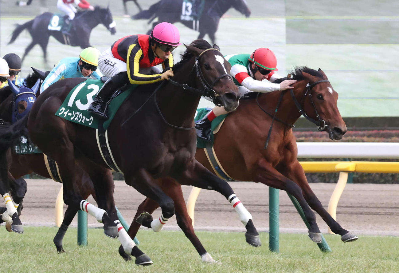 クイーンC2着に敗れたアルセナール（右）。手前は勝ったクイーンズウォーク