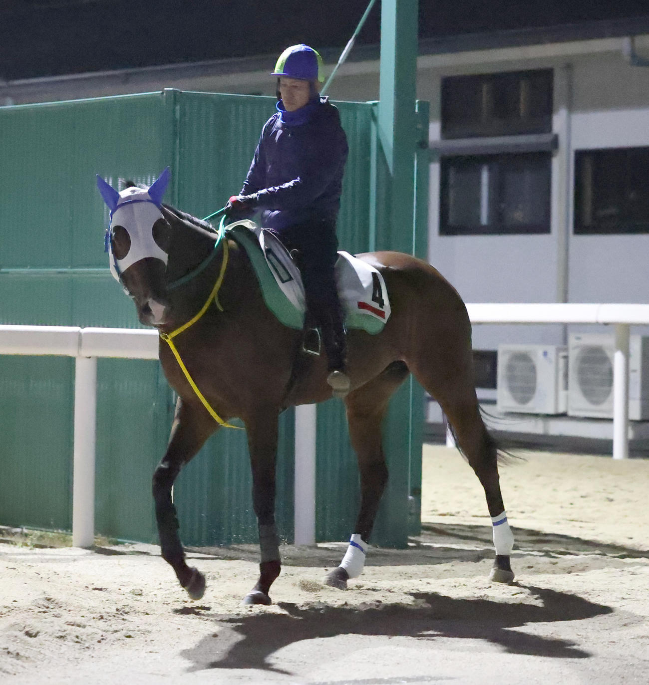 検疫馬房を出発するイグナイター