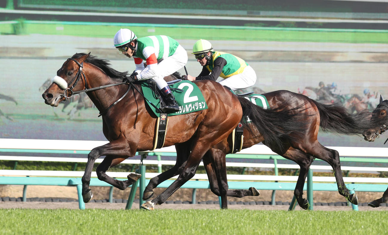 ダービー卿CTを制したパラレルヴィジョン（左）（撮影・柴田隆二）