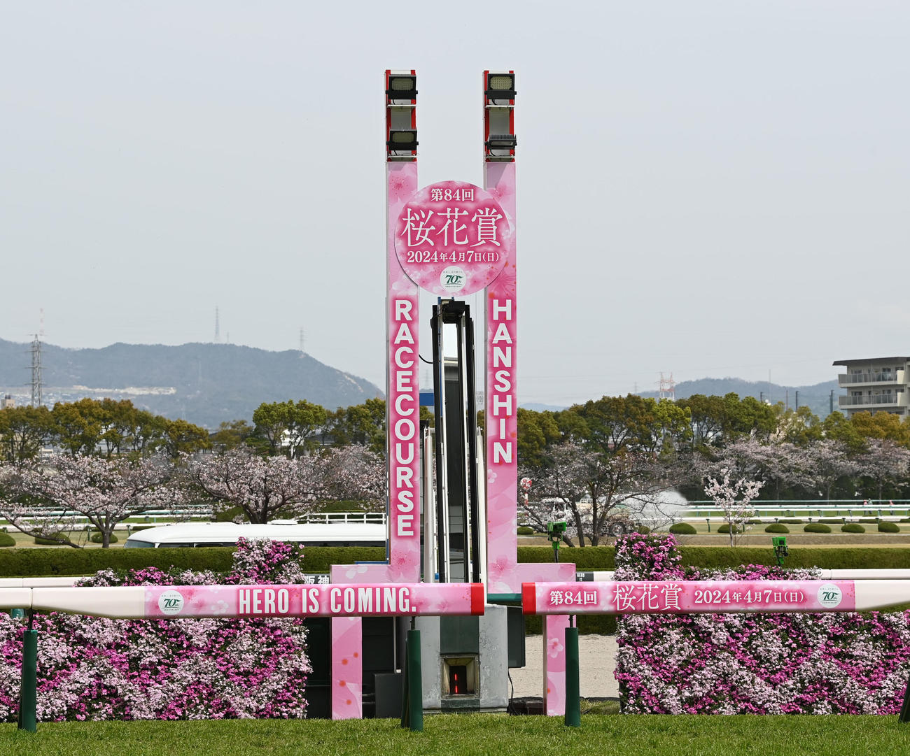 桜花賞ゴール板（撮影・前岡正明）