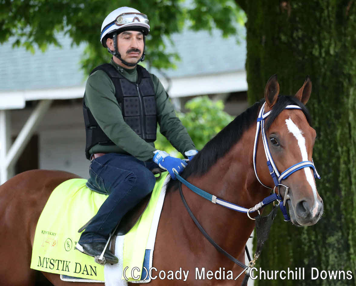 チャーチルダウンズ競馬場で調整するミスティックダン（C）Coady Media／Churchill Downs