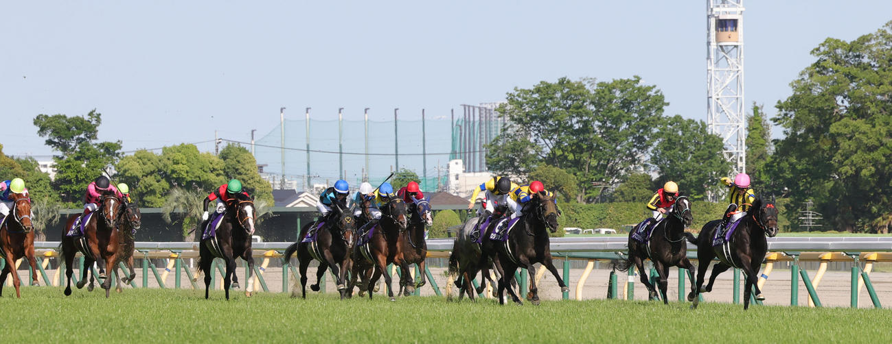 東京11R、NHKマイルCを制したジャンタルマンタルと川田騎手（右端）（撮影・野上伸悟）