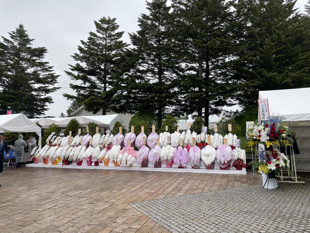ノースヒルズ40周年式典に寄せられた花