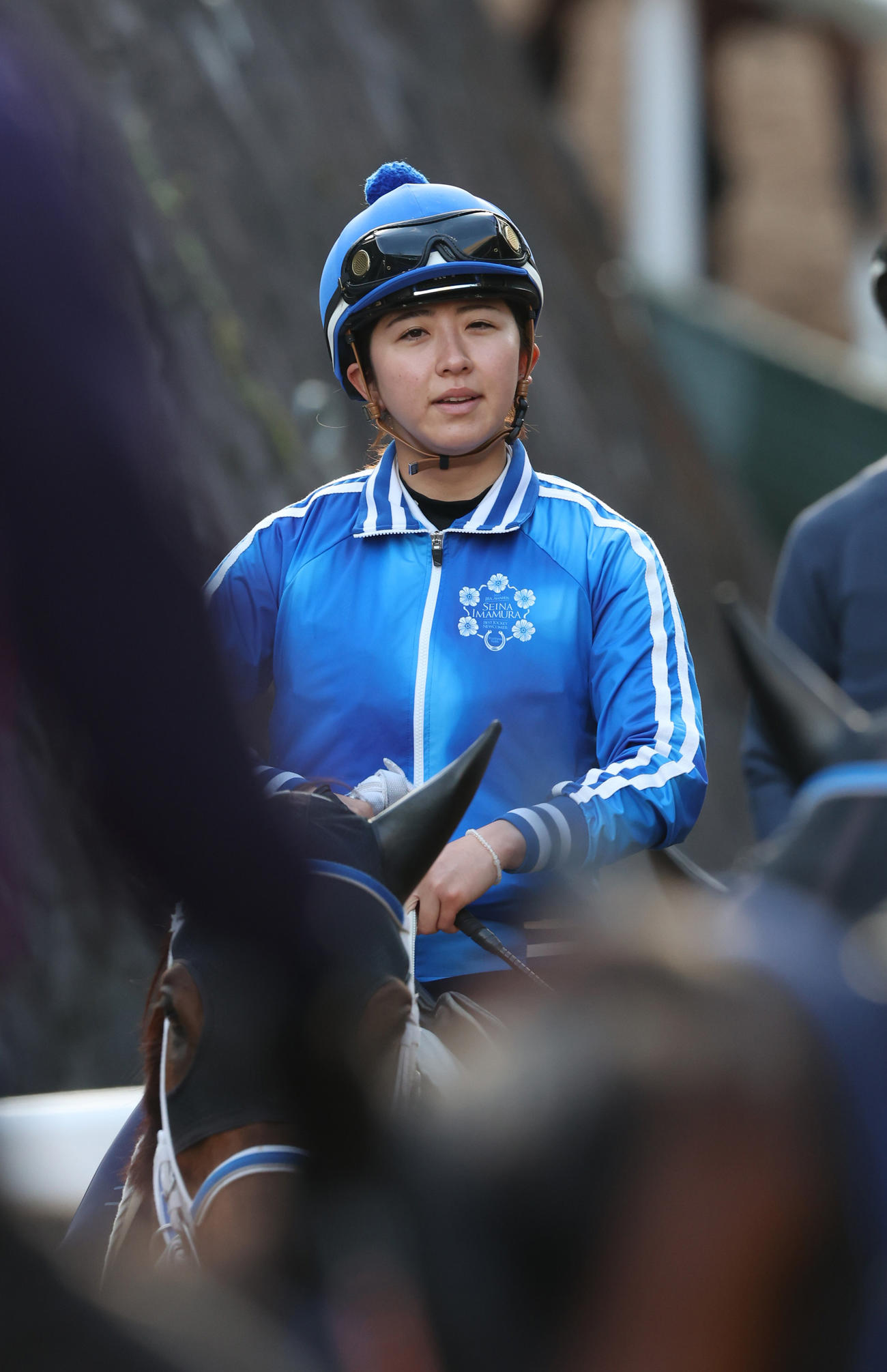 調教騎乗を再開した今村聖奈騎手（5月15日撮影）
