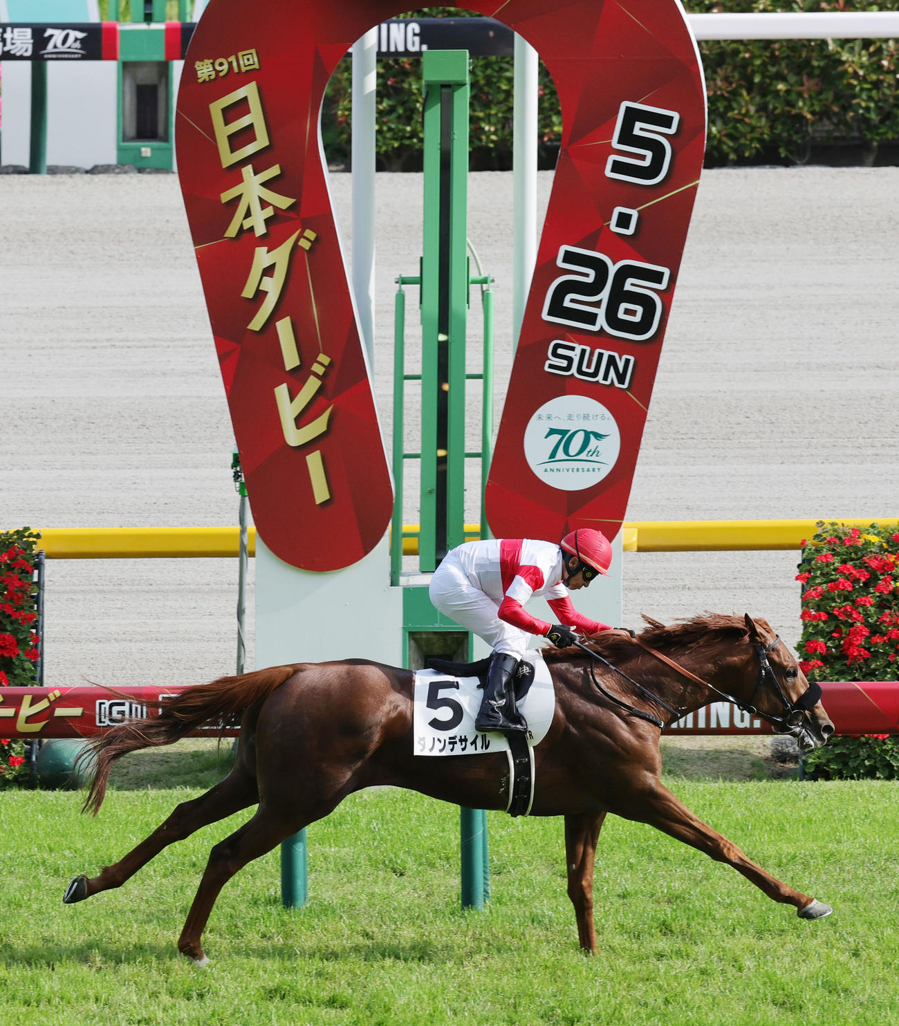 日本ダービーを制したダノンデサイルと横山典弘騎手（撮影・野上伸悟）