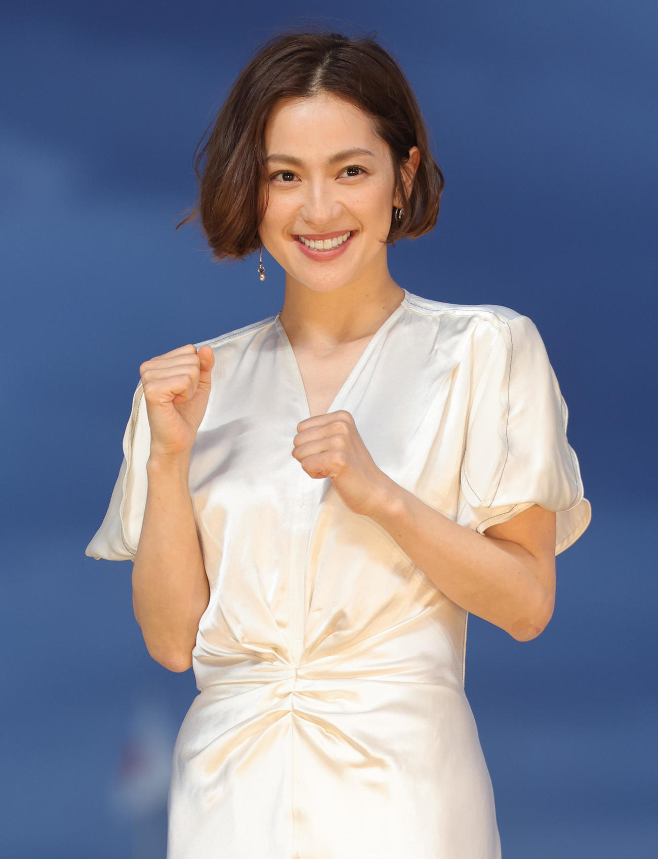 東京ダービーの前にトークショーを行うTCKイメージキャラクターの中村アン（撮影・野上伸悟）
