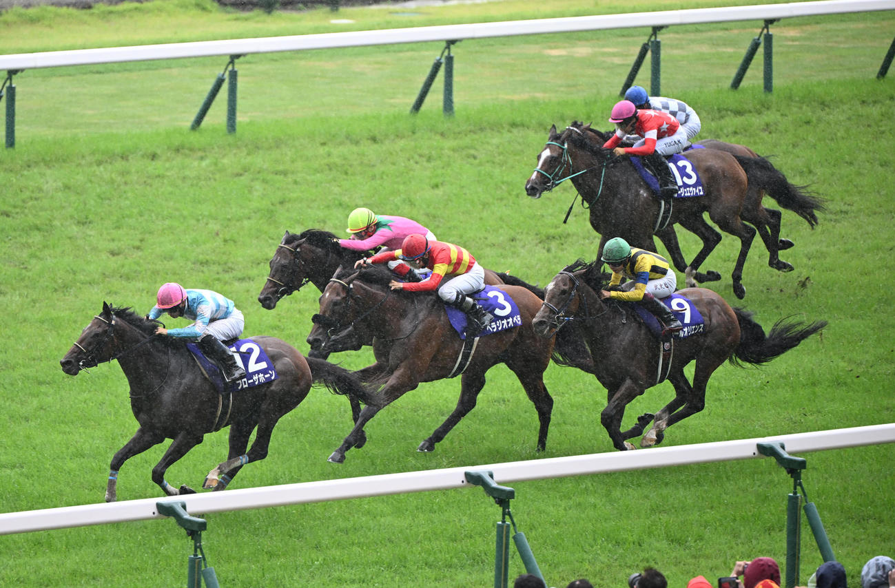 京都11R　直線で抜け出し宝塚記念を制するブローザホーン（左）（撮影・和賀正仁）