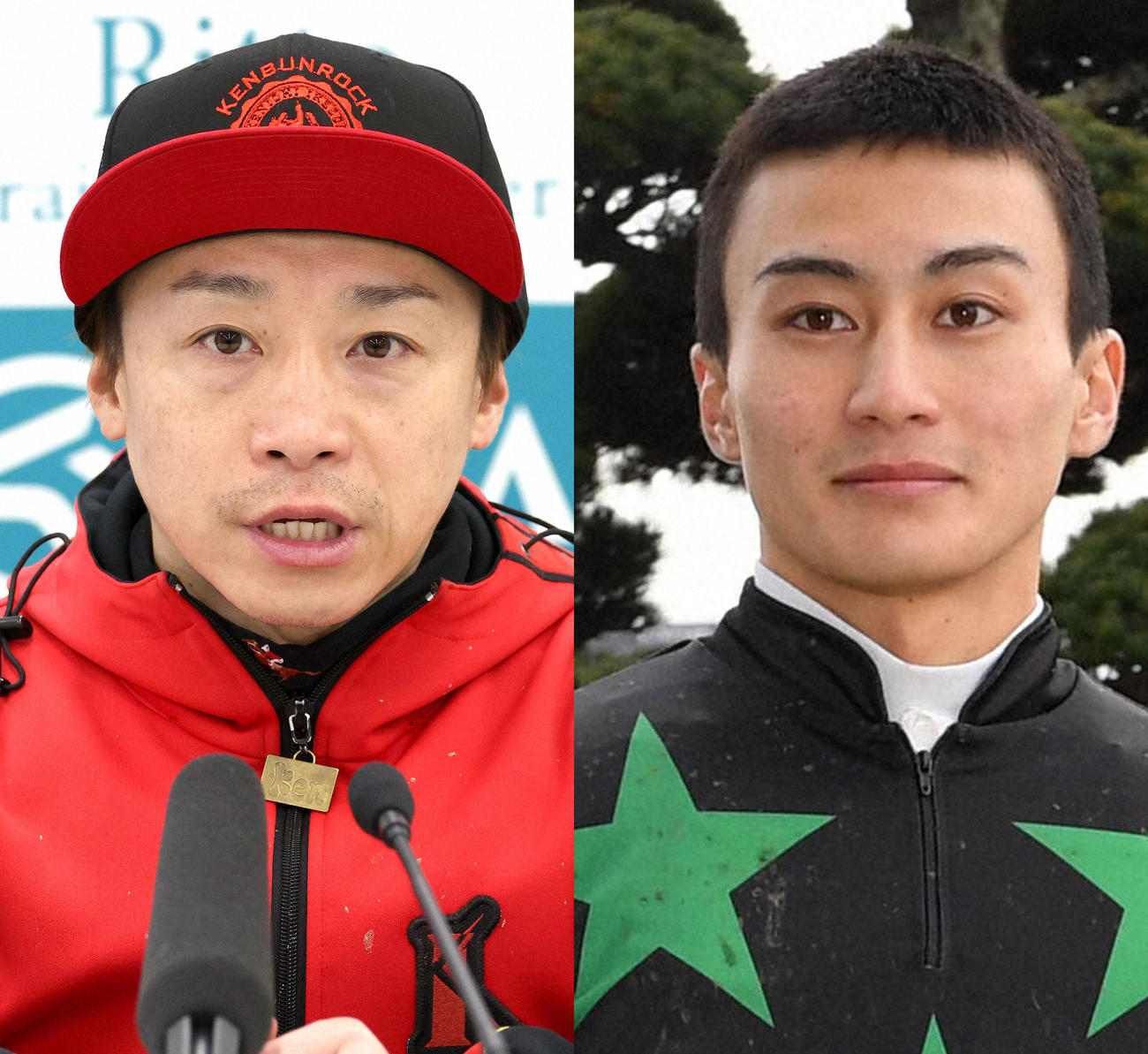池添謙一騎手（左）と富田暁騎手