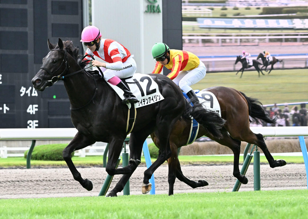 小倉5Rの新馬戦を制したケイテンアイジンと永島騎手（撮影・林敢治）