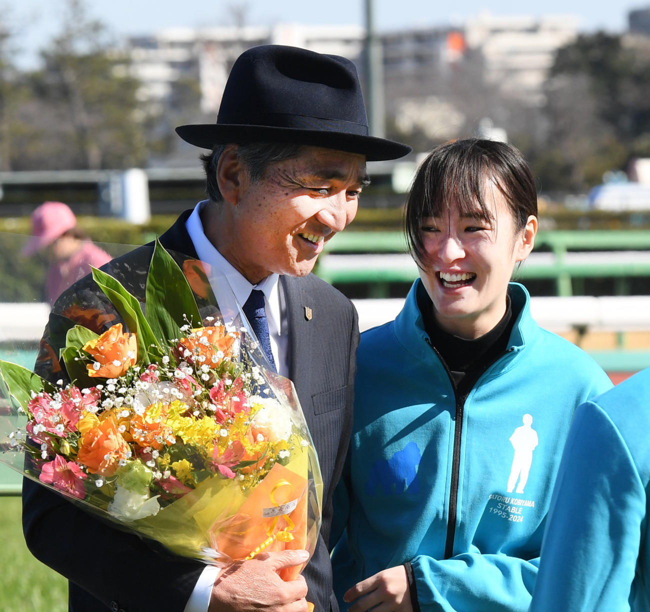 小桧山悟元調教師と藤田菜七子騎手（2024年3月3日撮影）
