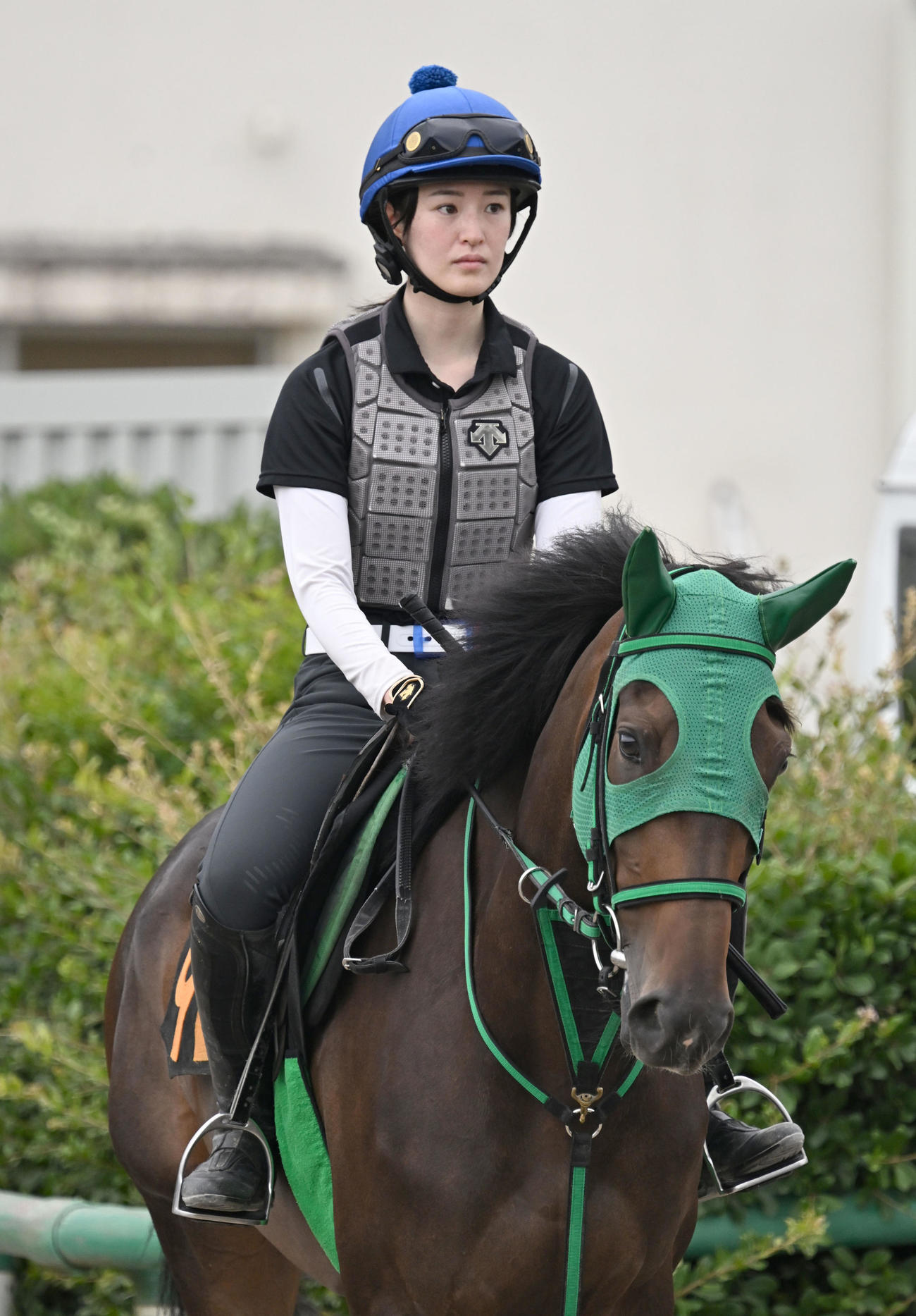 馬場に向かうシルバーブロンド騎乗の藤田菜七子騎手（撮影・千葉一成）