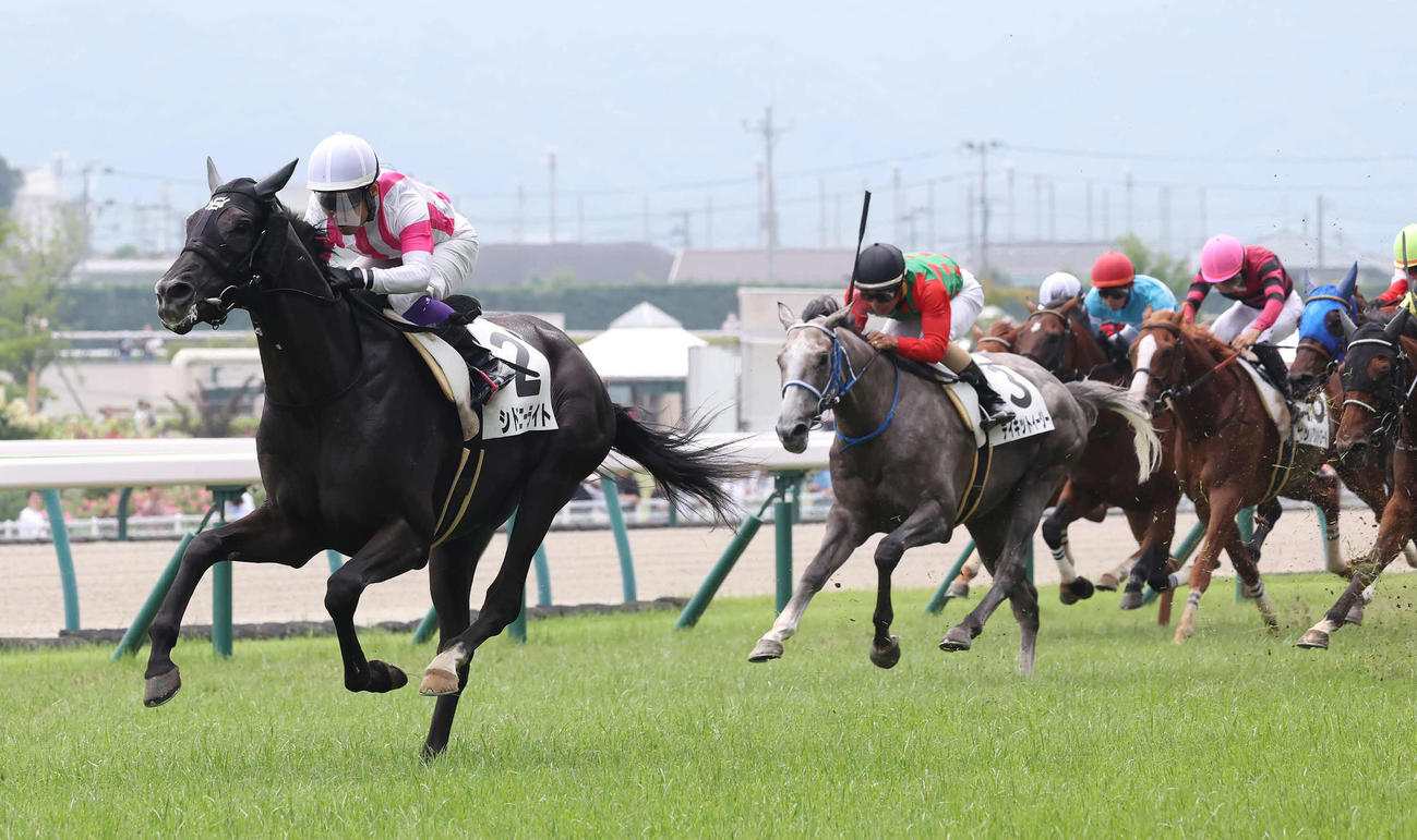 福島3R・3歳未勝利を制したシドニーライトと江田照騎手（撮影・丹羽敏通）