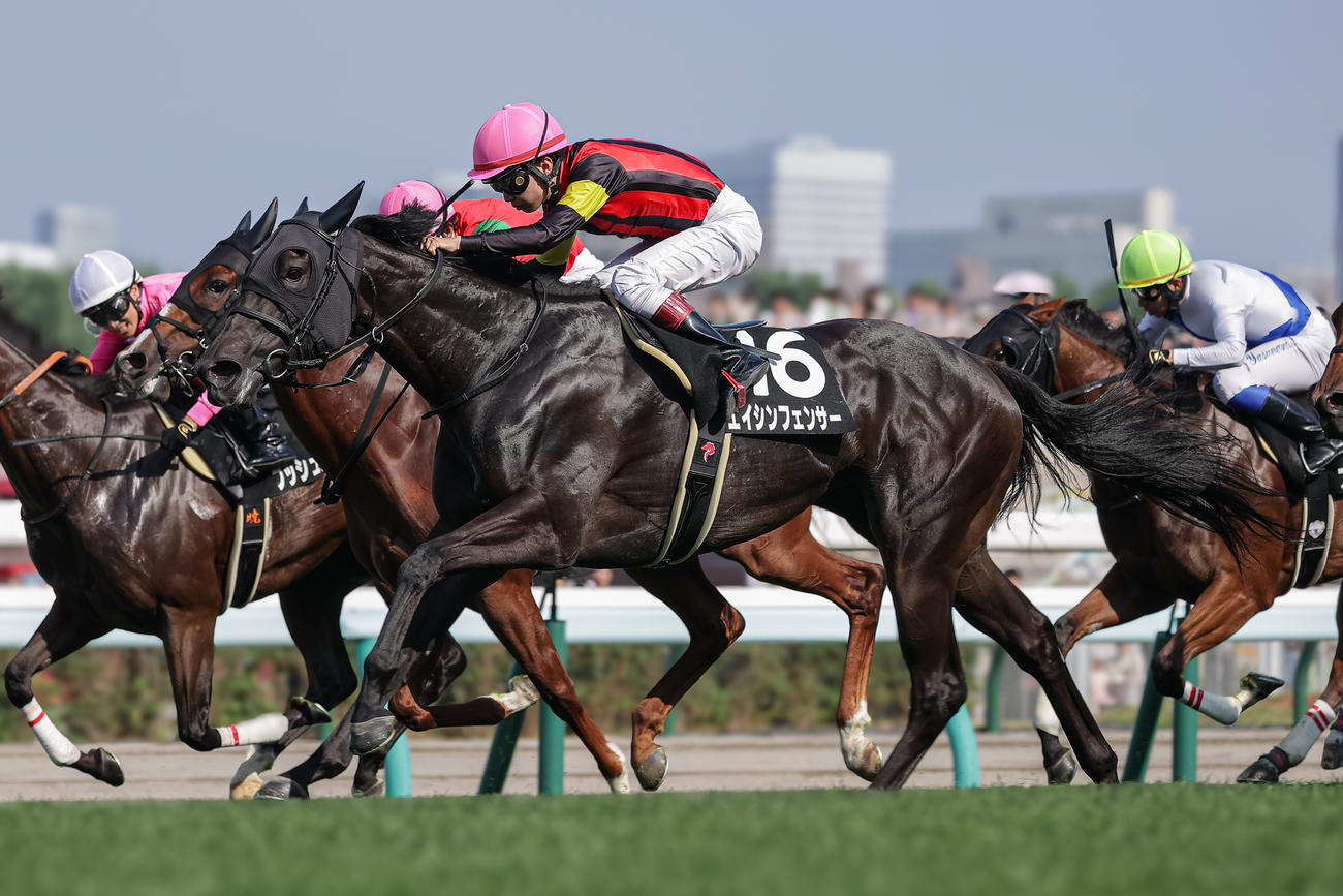 TVh賞を制したエイシンフェンサーと川又騎手（撮影・村野早祐）
