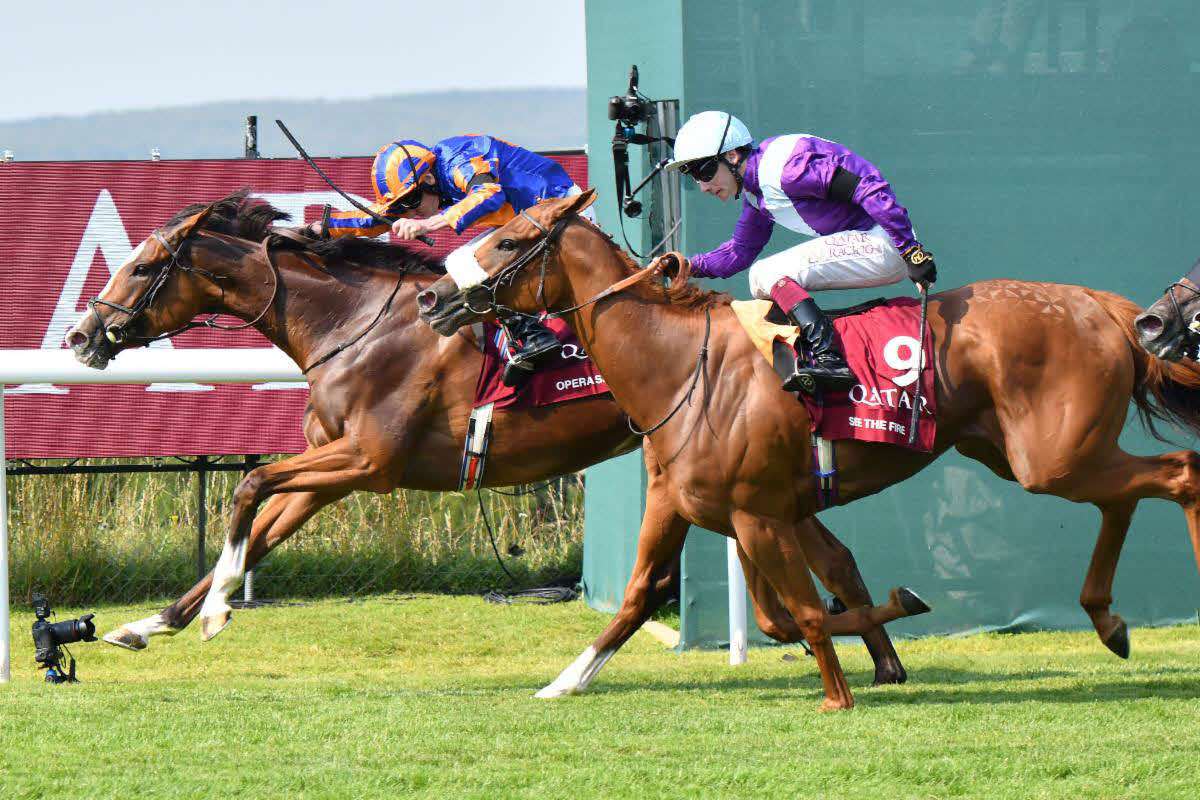ナッソーSを制したオペラシンガー（奥）（C）Goodwood Racecourse