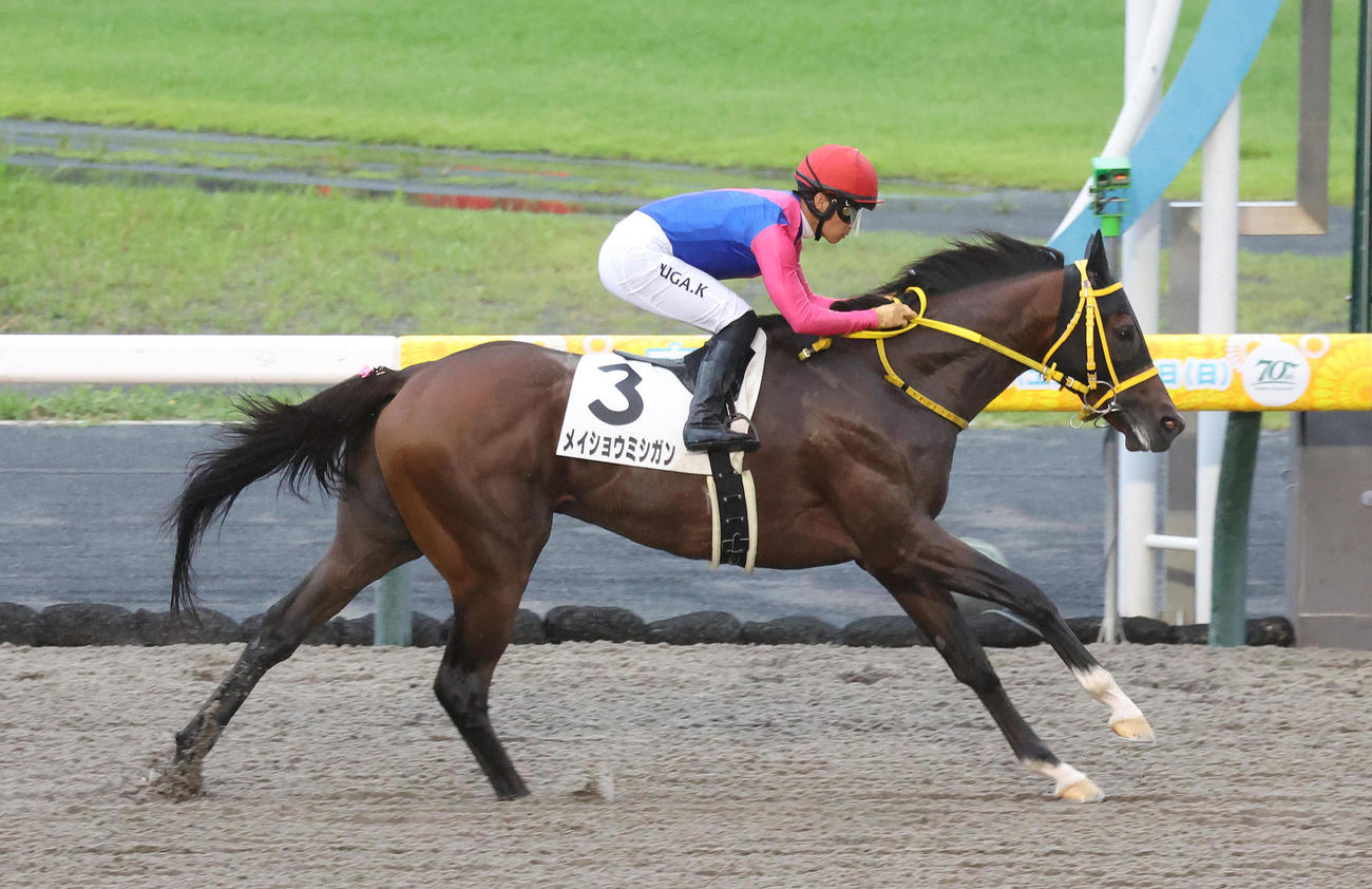 中京12Rをメイショウミシガンで制しJRA年間100勝を達成した川田騎手（撮影・白石智彦）
