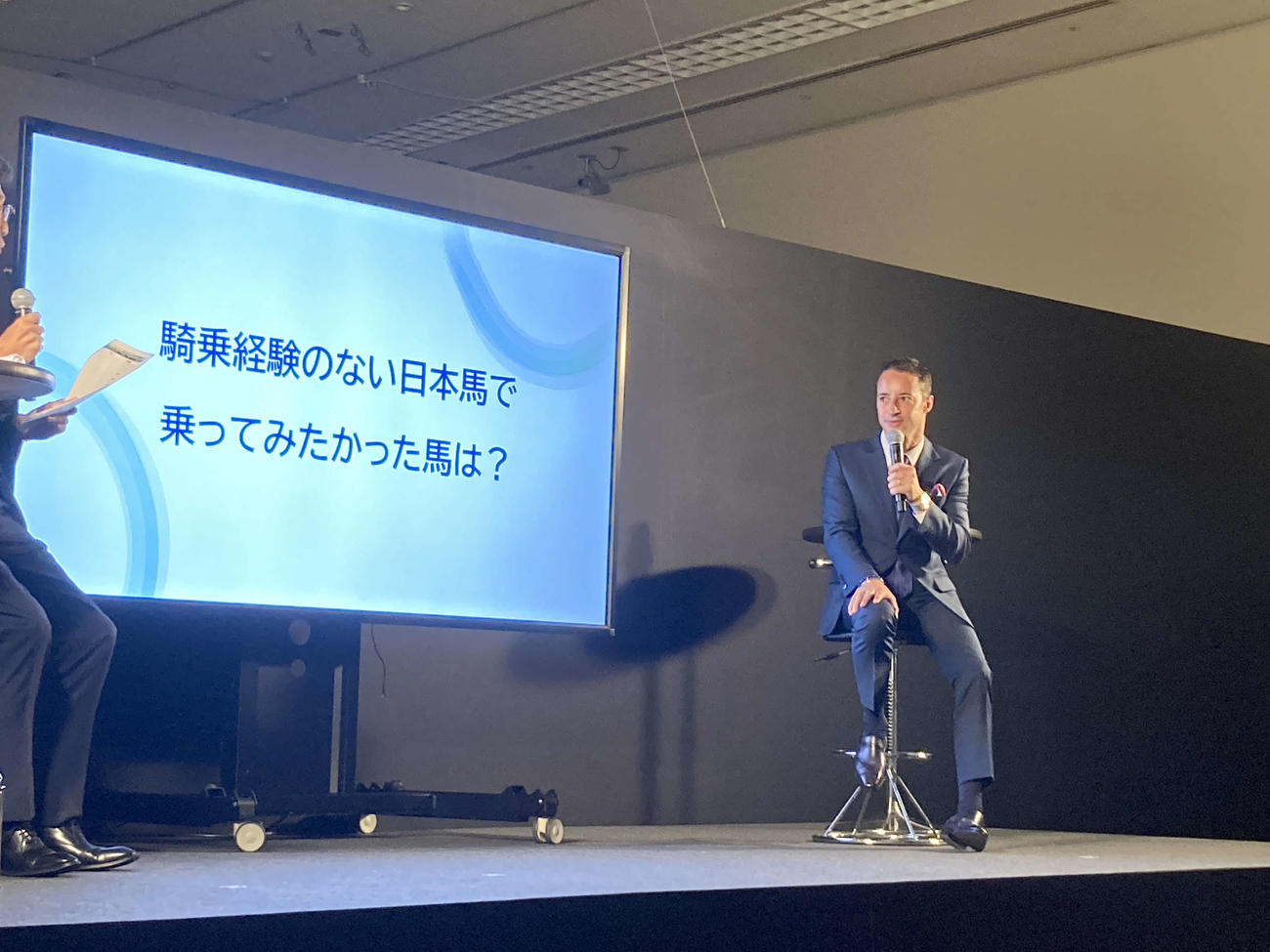 トークショーに出席したルメール騎手（撮影・太田尚樹）
