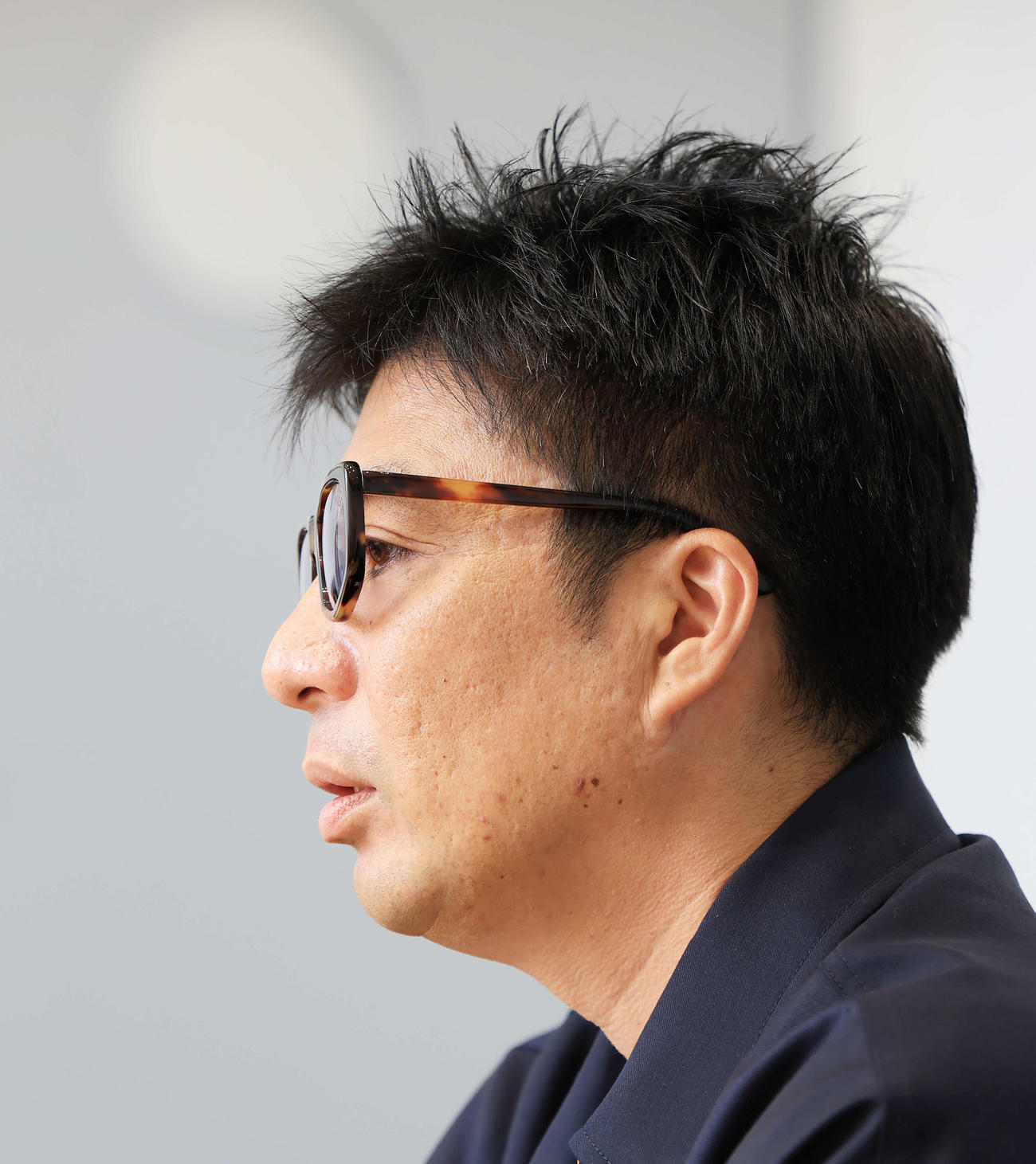大レースを控え、真剣なまなざしで語るサイバーエージェント藤田晋社長（撮影・浅見桂子）