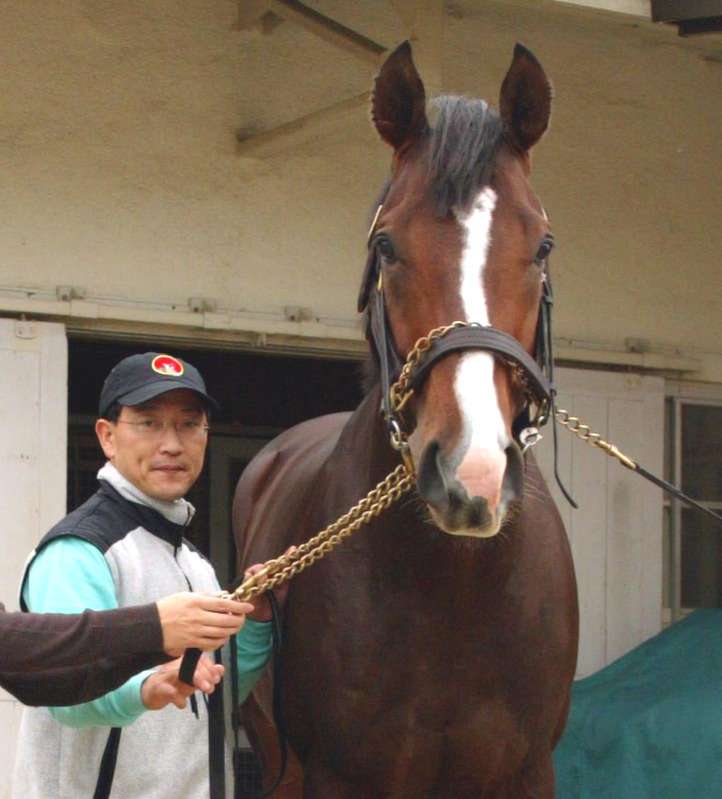 角居勝彦元師とデルタブルース（2004年撮影）