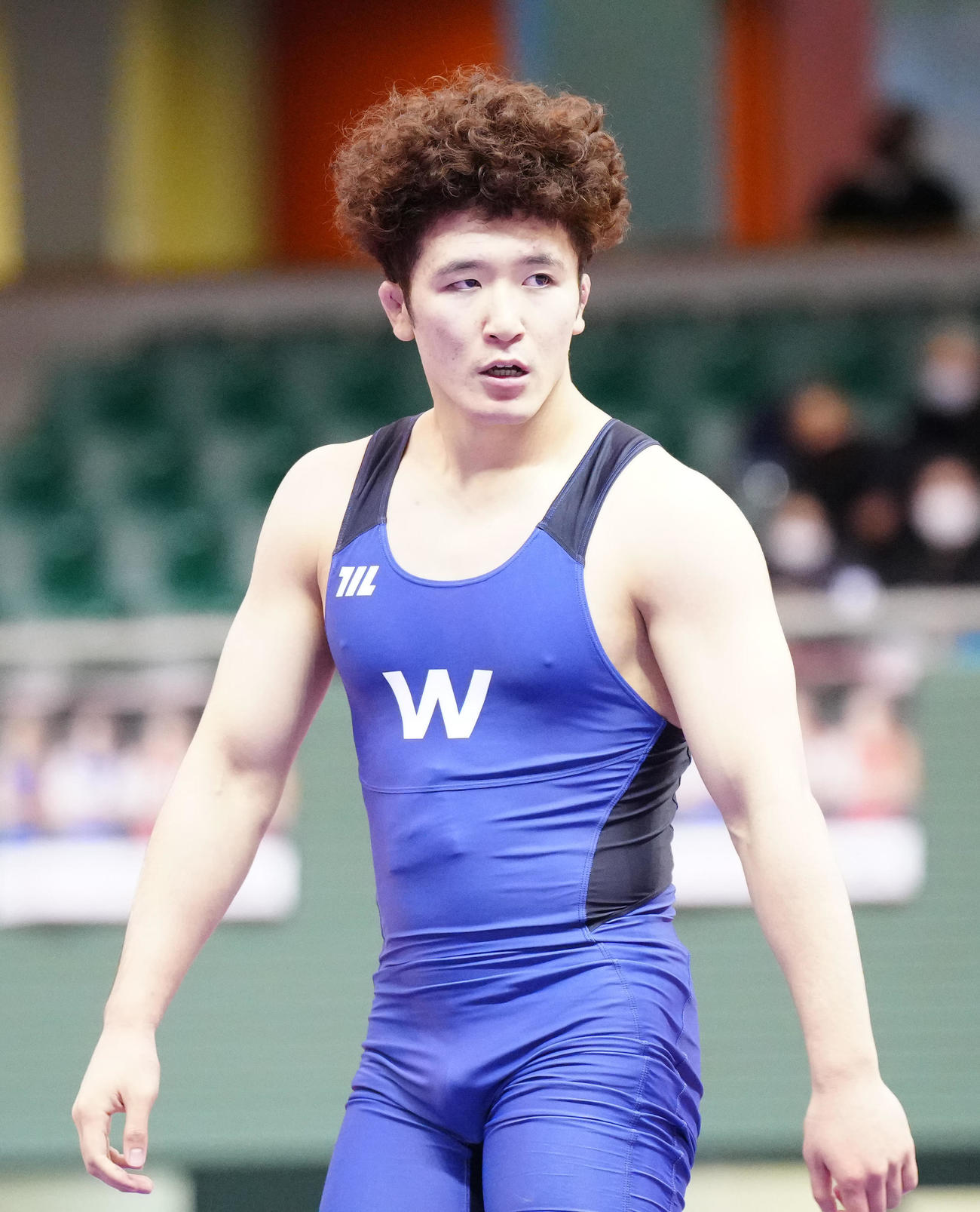 22年レスリング全日本選手権男子フリースタイル74キロ級1回戦に臨む早大時代の深田雄智